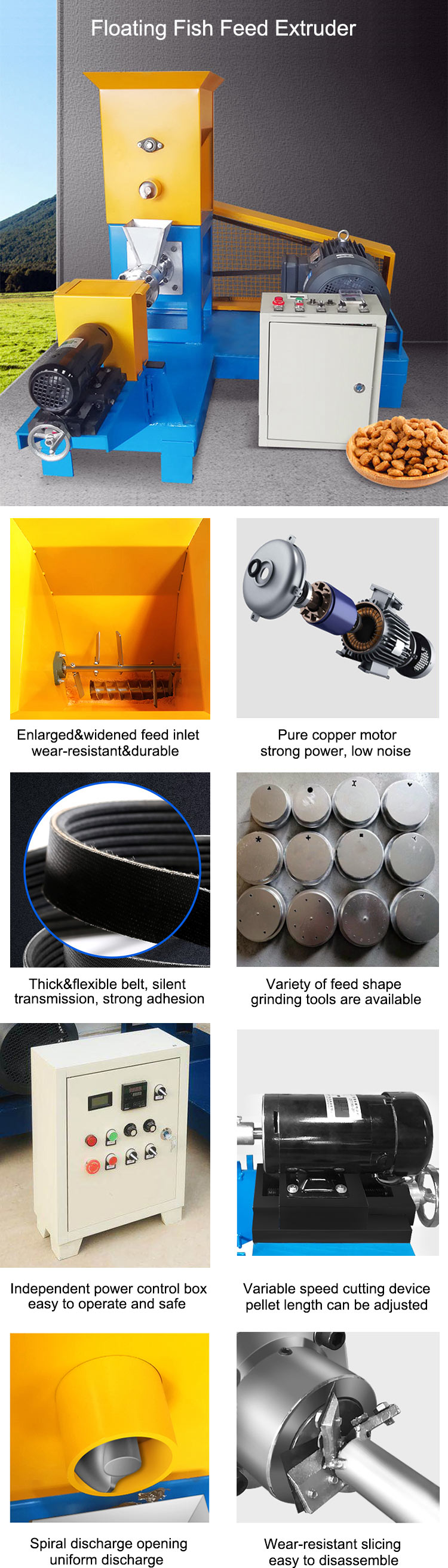 Fish feed processing machine