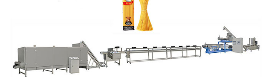 Spaghetti tube screw pasta processing line